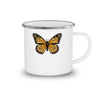 Classic Black And Orange Monarch Butterfly Icon Camping Mug | Mazezy