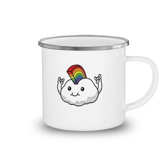 Cloud Rainbow Mohawk Gay Pride Camping Mug | Mazezy
