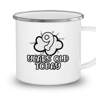 Comicstyle Birthday 9 Years Old Black 9Th Birthday Camping Mug - Seseable