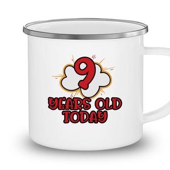 Comicstyle Birthday 9 Years Old Red Graphic 9Th Birthday Camping Mug - Seseable