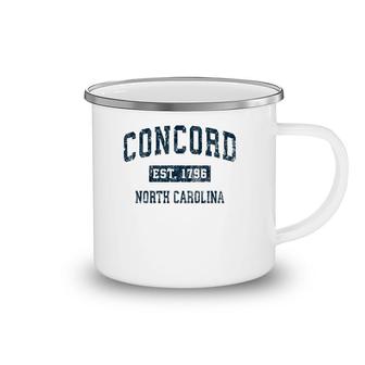 Concord North Carolina Nc Vintage Sports Design Navy Print Camping Mug | Mazezy