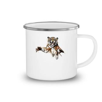 Cool Bengal Tiger Watercolor Bengal Outfit Camping Mug | Mazezy