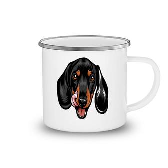Cool Dachshund Dog Face Gift Camping Mug | Mazezy