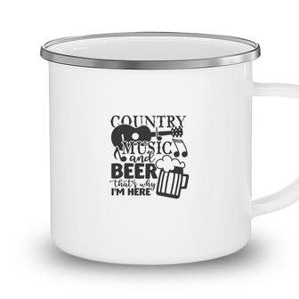 Cool Guitar And Cup Design Country Music Lover And Beer Why Im Here Camping Mug