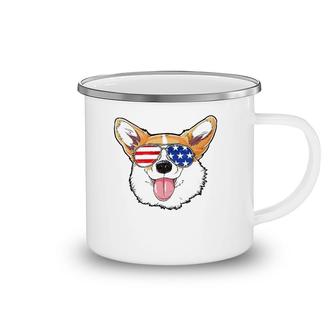 Corgi 4Th Of July American Sunglasses Dog Puppy Usa Dog Camping Mug | Mazezy