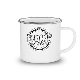 Corrections Officer Thin Silver Line Gift Camping Mug | Mazezy