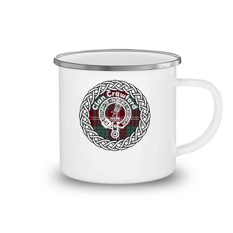 Crawford Surname Scottish Clan Tartan Crest Badge Camping Mug | Mazezy