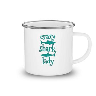 Crazy Shark Lady Camping Mug | Mazezy
