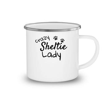 Crazy Sheltie Lady Sheltie Sheltie Mom Gift Camping Mug | Mazezy