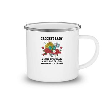 Crochet And Knitting Lady Camping Mug | Mazezy