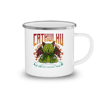 Cute & Funny Kawaii Cathulhu Cat Cthulhu Camping Mug | Mazezy