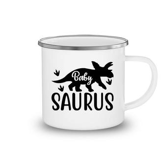 Cute Baby Saurus Dinosaur Kids Present Camping Mug - Seseable