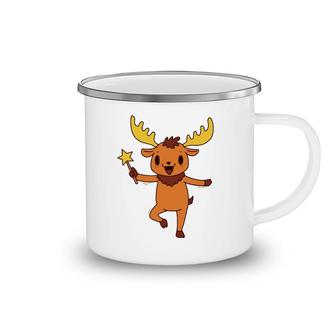 Cute Cartoon Moose Adorable Funny Animal Tee Camping Mug | Mazezy