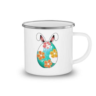 Cute Floral Egg Rabbit Easter S For Women And Girls Camping Mug | Mazezy