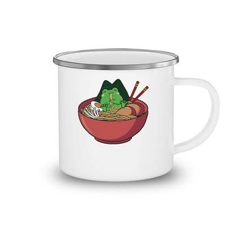 Cute Frog Eating Ramen Japanese Noodles Lover Funny Camping Mug | Mazezy