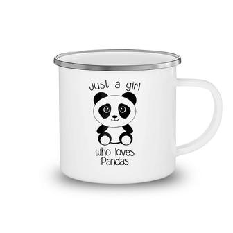 Cute Just A Girl Who Loves Pandas Gift Girls Camping Mug | Mazezy
