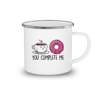 Cute Kawaii Donut Coffee You Complete Me Camping Mug | Mazezy