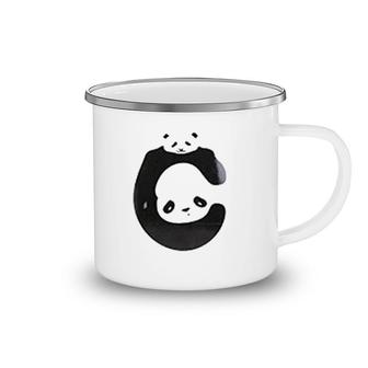 Cute Panda Alphabet Letter C Camping Mug | Mazezy