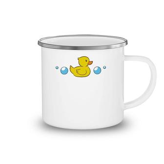 Cute Rubber Duck In Water Love Rubber Ducks Camping Mug | Mazezy