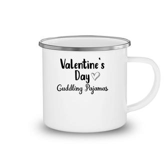 Cute Valentine's Day Cuddling Pajamas For Relaxing In The Pjs Camping Mug | Mazezy