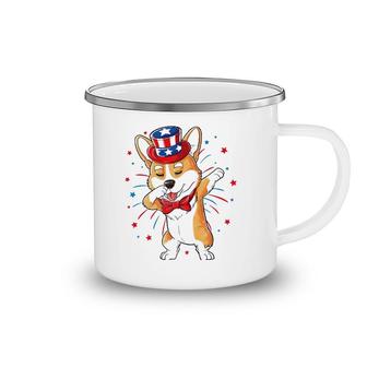 Dabbing Corgi 4Th Of July Merica Dog Usa American Flag Kids Camping Mug | Mazezy