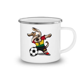 Dabbing Dog Ghana Soccer Fans Jersey Ghanaian Flag Football Camping Mug | Mazezy
