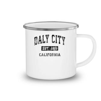 Daly City California Ca Vintage Sports Design Black Design Camping Mug | Mazezy