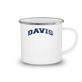 Davis California Varsity Style Vintage Grey Camping Mug | Mazezy