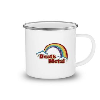 Death Metal Retro Rainbow 70s 80s Camping Mug | Mazezy