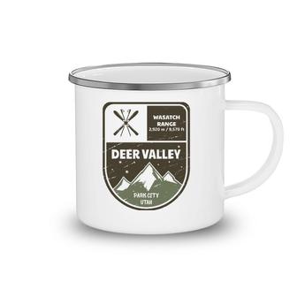Deer Valley Wasatch Range Park City Utah Vintage Camping Mug | Mazezy