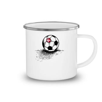 Denmark Soccer Ball Flag Jersey - Danish Football Gift Camping Mug | Mazezy