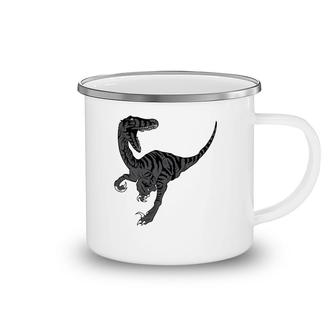 Dinosaur Lover Gift - Velociraptor Lovers Gift Camping Mug | Mazezy