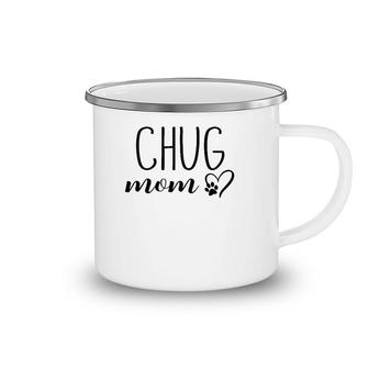 Dog Paw Print Heart Chug Mom Camping Mug | Mazezy