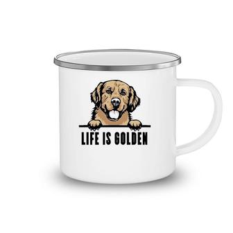 Dogs 365 Golden Retriever Dog Life Is Golden Camping Mug | Mazezy