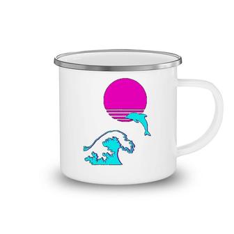Dolphin Retro 90s Camping Mug | Mazezy