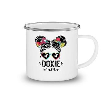 Doxie Mama Gifts Double Bun Hair Dachshund Gifts Dog Mom Camping Mug | Mazezy