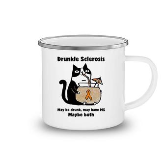 Drunkle Sclerosis May Be Drunk May Have Ms Maybe Both Cat Camping Mug | Mazezy UK