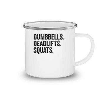 Dumbbells Deadlifts Squats Workout Bodybuilding Camping Mug | Mazezy