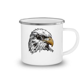 Eagle Imprint American Bird Animal Retro Art Motif Bald Camping Mug | Mazezy