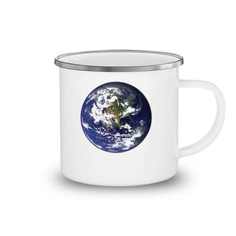 Earth Planet Flat Earth North America Globe Space Clouds Camping Mug | Mazezy