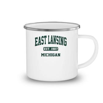East Lansing Michigan Mi State Vintage Athletic Style Gift Camping Mug | Mazezy