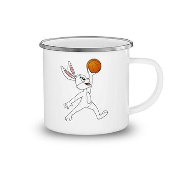 Easter Day Rabbit A Dunking Basketball Funny Boys Girls Kids Camping Mug | Mazezy