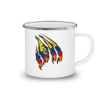 Ecuador Patriotic American Eagle Claws With Ecuadorian Flag Camping Mug | Mazezy