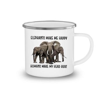 Elephants Make Me Happy Camping Mug | Mazezy