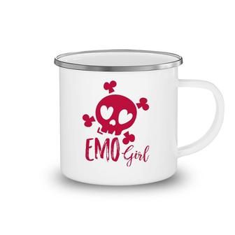 Emo Girl Pink Skull Emo Goth Music Emotional Skull Humor Camping Mug | Mazezy