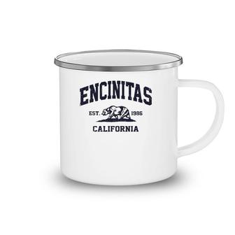 Encinitas California Ca Vintage State Athletic Style Camping Mug | Mazezy