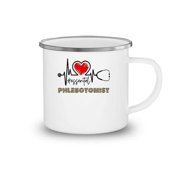 Essential Phlebotomist Heartbeat Phlebotomist Nurse Gift Camping Mug | Mazezy
