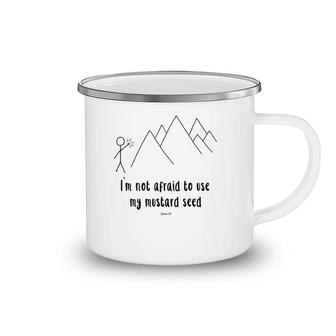 Faith Moves Mountains Mustard Size Christian Teen Youth Premium Camping Mug | Mazezy