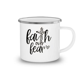 Faith Over Fear Cross Jesus Camping Mug | Mazezy