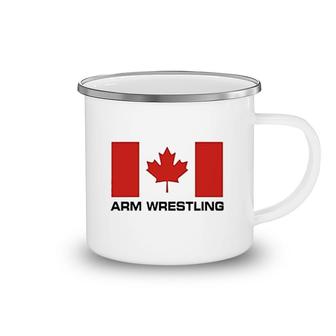 Flag Canada Arm Wrestling Camping Mug | Mazezy